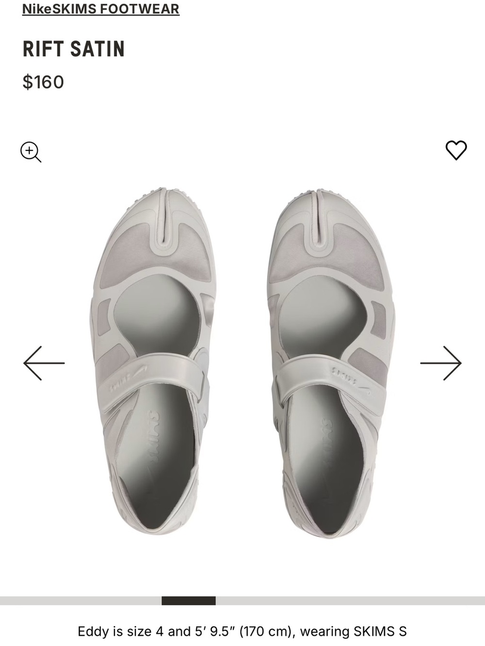 Nike Women's Rift Satin Mary Jane Sandals in Light Gray